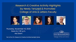 CSUSB College of Arts and Letters Research & Creative Activities Spotlight Series - Nov. 19, 2020