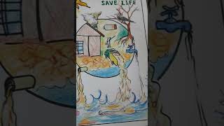 save water drawing || save life drawing || save water save life project drawing. #shorts #savewater