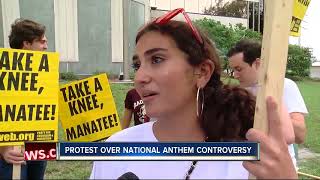 Manatee rally protests school policy on kneeling during National Anthem