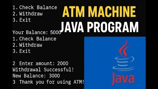 Java ATM Machine Program | Real Life Project in Java | Complete Explanation for Beginners#atm#java