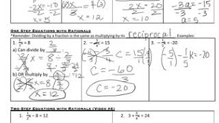 Multi step equations- notes & practice