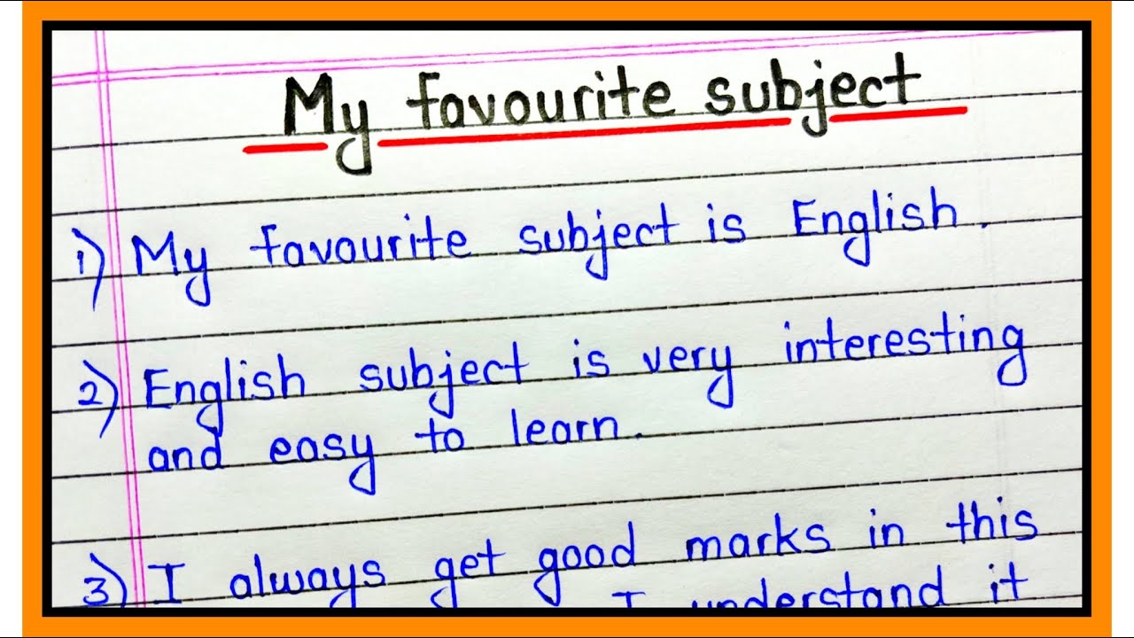 10 Lines On My Favourite Subject In English For Students - YouTube