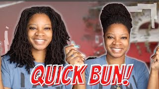 Sisterlocks - Hairnet?? Who KNEW?! Quick Bun Tutorial | Drknlvely