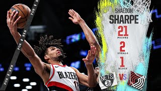 Shaedon Sharpe Highlights (21 PTS) | Trail Blazers vs. Nets | Jan. 7