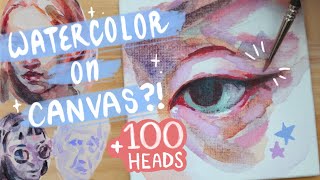Trying Watercolor Ground & 100 Heads Challenge!