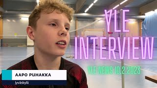 YLE News | Aapo Puhakka Badminton Interview 10.2.2023