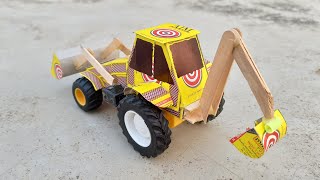 how to make JCB at home from matchbox - Top diy making mini garage for tractors construction