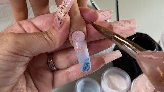 Easy Encapsulated Glitter And Nail Art In Acrylic Nails | Beginner Friendly