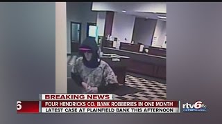 Four Hendricks County bank robberies in one month