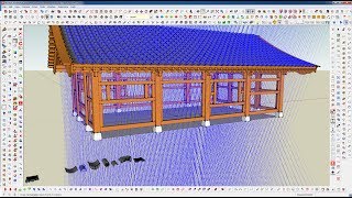 SketchUp tips_Component Stringer,Roof Tile,스케치업 한옥 기와얹기