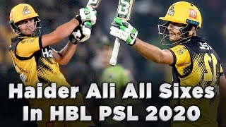 Haider Ali All Sixes Compilation | Record Breaker In PSL 5 | HBL PSL 2020|MB2