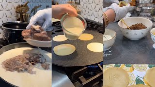 هند القحطاني تستضيف بقصرها👩🏻‍🍳طباخه تعلمها المنسف الأردني للفطور🌙