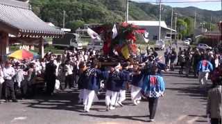 平成24年 上田八幡神社春祭り 本宮 投げだんじり 久保　練り