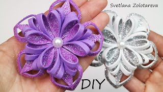 Snowflake From glitter Foamiran ❄❄❄ Decor for NEW YEAR Christmas DIY 