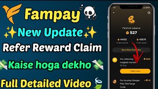 Fampay new update today🫡 | Fampay refer and earn | Earn flat 500 coin on fampay | Fampay refer earn