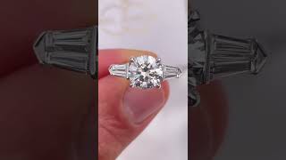 2.40 Carat round cut diamond with Baguette Tapers side diamonds