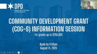 Community Development Grant (Small) Informational Webinar: April 2026