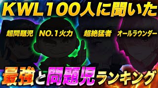 KWL出場選手100人全員に聞いた最強猛者と問題児ランキング【荒野行動】