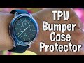 Samsung Galaxy Watch Active 2 TPU Bumper Case w/ Spigen Tempered Glass Screen Protector (clear/grey)