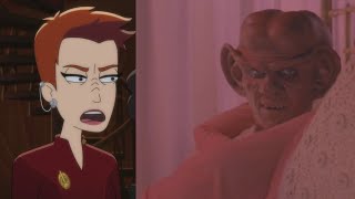 Quark's Head on Kira's Body in Deep Space 9 vs Star Trek Lower Decks