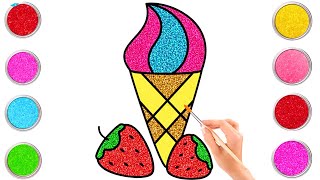 IceCream Drawing and Coloring for Kids | How to  Draw IceCream |Magic Fingers Art | Art for Kids Hub