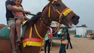 Horse ride in Chennai beach (Mahabalipuram), India