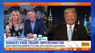 Donald Trump impersonator John Di Domenico on Australia's Sunrise Live