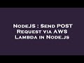 NodeJS : Send POST Request via AWS Lambda in Node.js