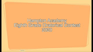 Hampton Academy Eighth Grade Oratorical Contest 2020