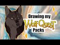 Drawing my Wolfquest pack leaders and their puppies!