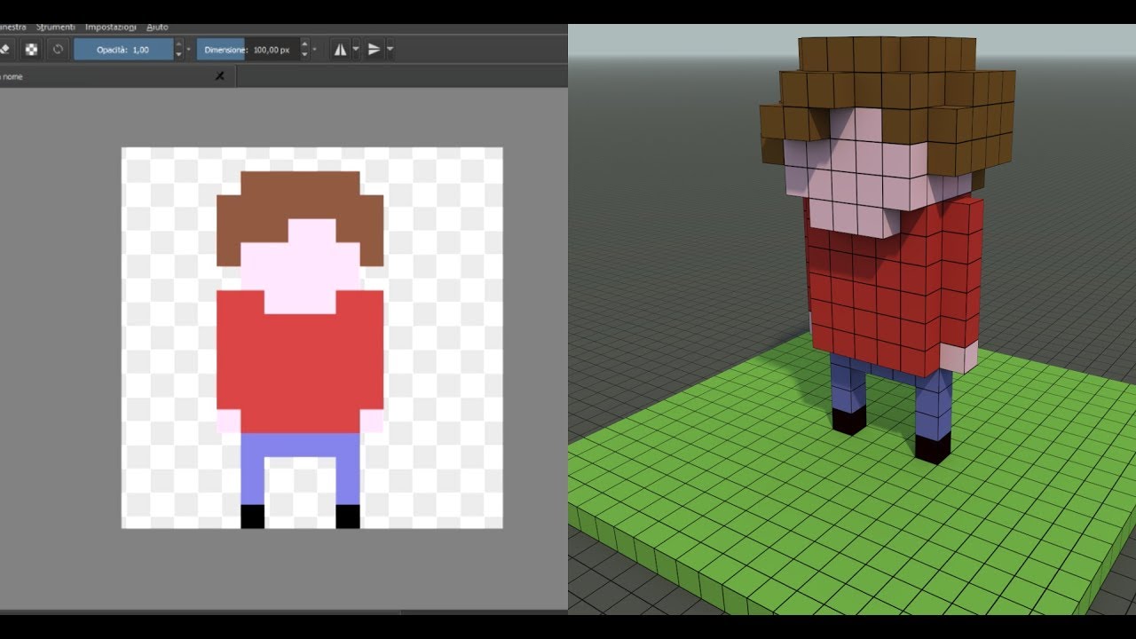 2D To 3D Character From Pixel Art To Voxel Art