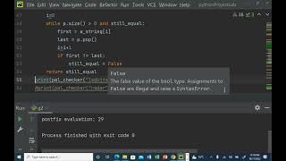 Palindrome in python using Stacks Lab 06