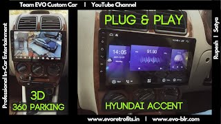 EVO CUSTOM CAR: 2005 Hyundai Accent Projector Lights \u0026 3D 360 + Car Audio demo by Specialist Rupesh