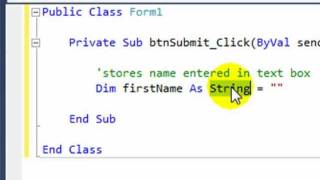 Visual Basic variables