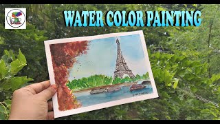 Easy and beautiful watercolor painting - Eiffel tower Paris / CMD Creatives
