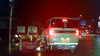 バイク左折巻き込み事故　ドライブレコーダー