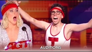 Jonathan Burns: Comedian, Cortortionist and AWKWARD! LOL! | America's Got Talent 2019
