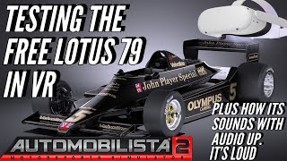 TESTING THE FREE LOTUS 79 IN VR ON AMS2 + AN AUDIO UP LAP(ENGINE ONLY, IT'S LOUD)