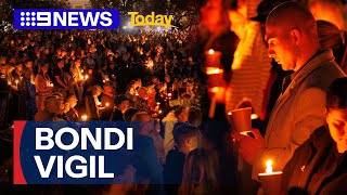 Thousands gather for vigil to honour Westfield Bondi Junction stabbing victims | 9 News Australia