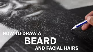 How to improve drawing facial hairs and dense beard - timelapse