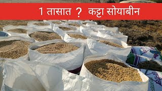 ह्या मळणी यंत्राने काढला 1 तासात ? कट्टा सोयाबीन🚜इस थ्रेशर मशीन ने 1 घंटे में ? कट्टे सोयाबीन निकाली