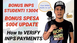 BONUS INPS STUDENTI 1300? UPDATE SA BONUS SPESA 5OO EUROS? STEPS ON HOW TO VERIFY INPS PAYMENTS