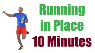Running in Place for 10 Minutes with Weights/ Weight Loss Cardio Workout