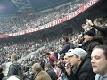 ajax fans singing 3 little birds before the 2nd half begins