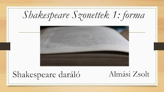 Shakespeare szonettek 1: a forma