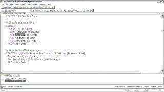 SQL Server Using Aggregate Functions