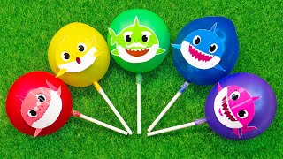 Some Lot's of BIG lollipops | Rainbow Satisfying video yummy candies Baby Shark