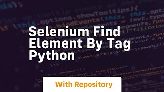 selenium find element by tag python