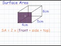 Surface Area of Cuboids (GCSE Mathematics Shape)