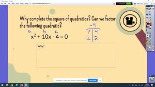 Why Complete the square